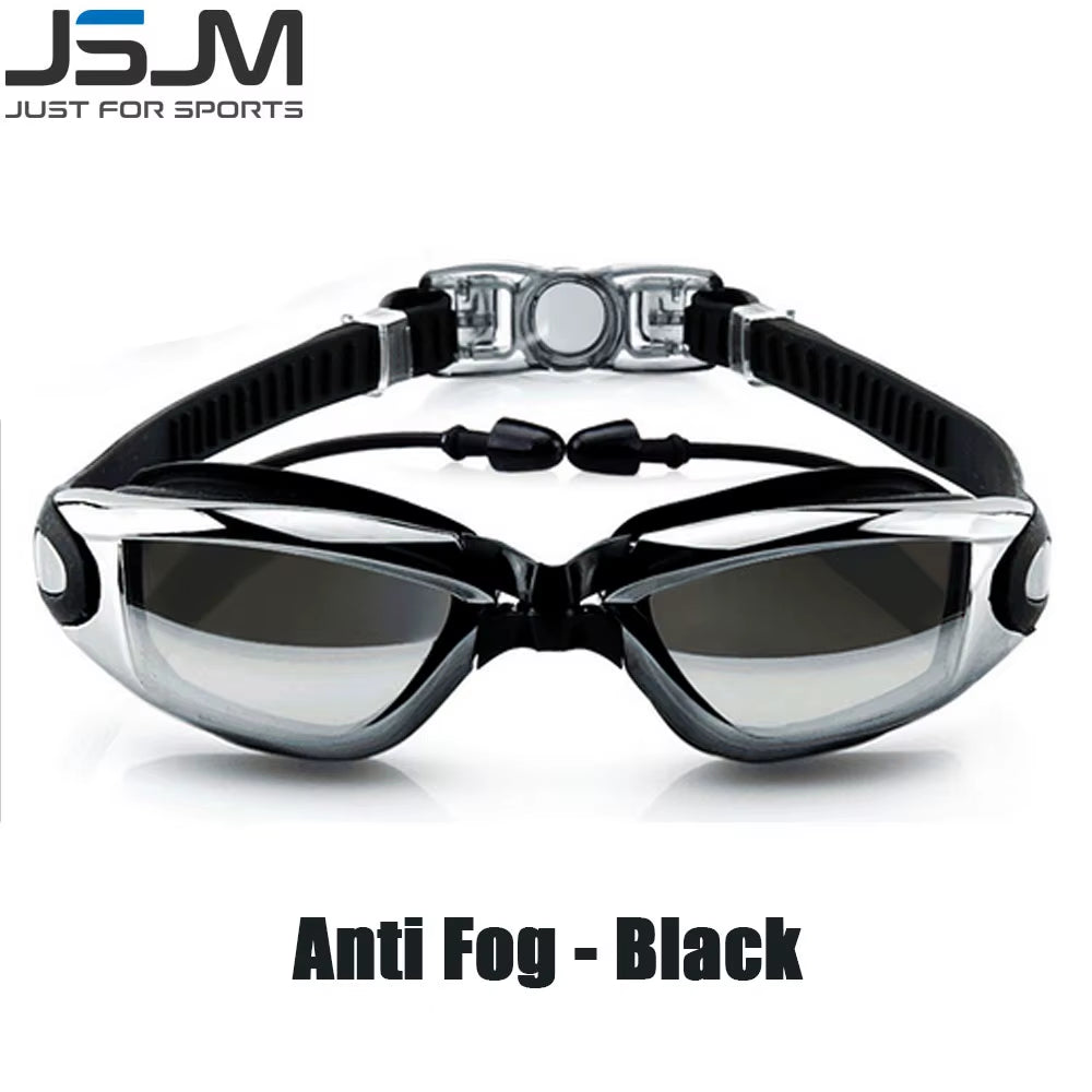 JSJM Professional Swimming Goggles Adult Anti-Fog Swim Glasses Waterproof Adjustable Silicone Swimming Glasses Eyewear Men Women