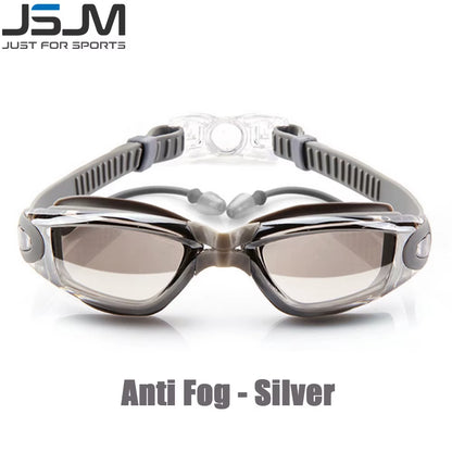 JSJM Professional Swimming Goggles Adult Anti-Fog Swim Glasses Waterproof Adjustable Silicone Swimming Glasses Eyewear Men Women