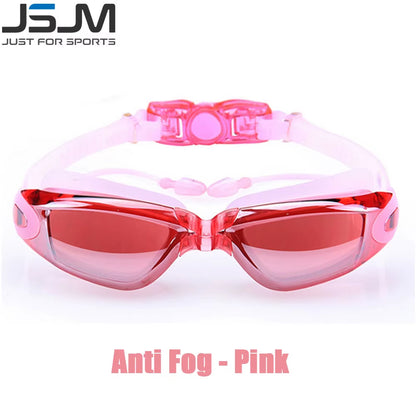 JSJM Professional Swimming Goggles Adult Anti-Fog Swim Glasses Waterproof Adjustable Silicone Swimming Glasses Eyewear Men Women