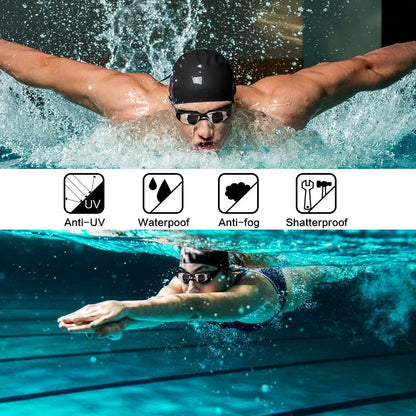 JSJM Professional Swimming Goggles Adult Anti-Fog Swim Glasses Waterproof Adjustable Silicone Swimming Glasses Eyewear Men Women